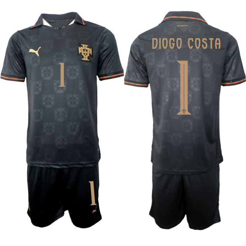 Men 2026 World Cup National Team Portugal away Black #1 Soccer Jersey-0